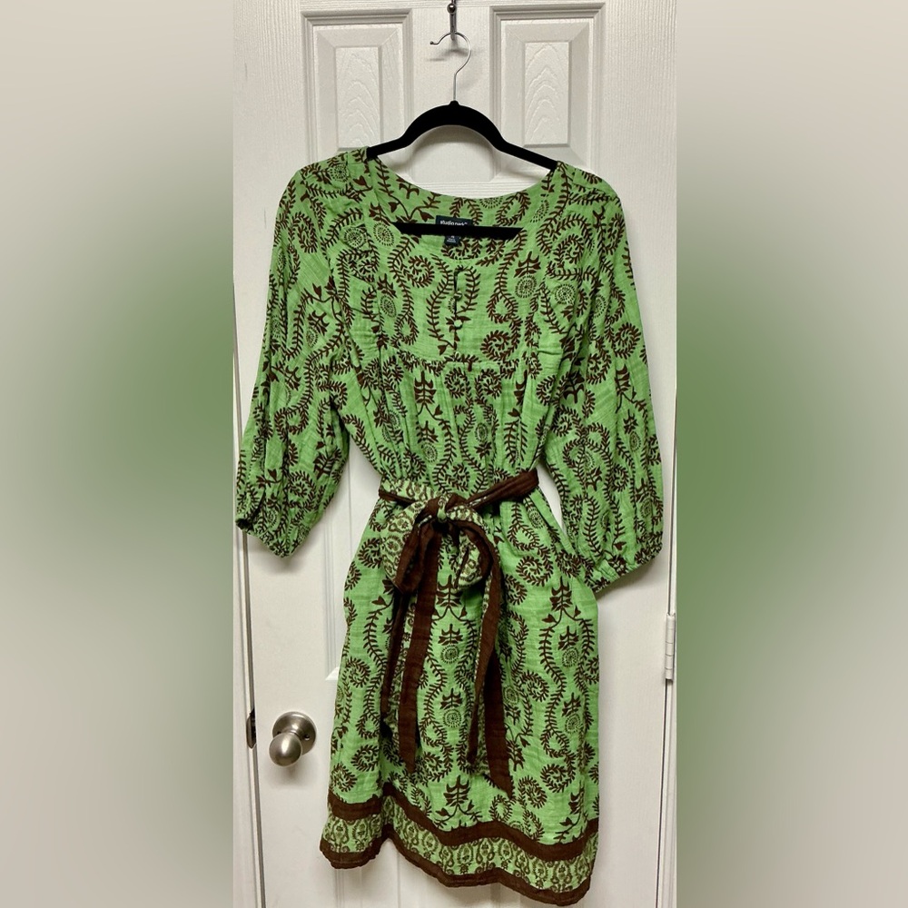 Green and Brown wrap dress XL
